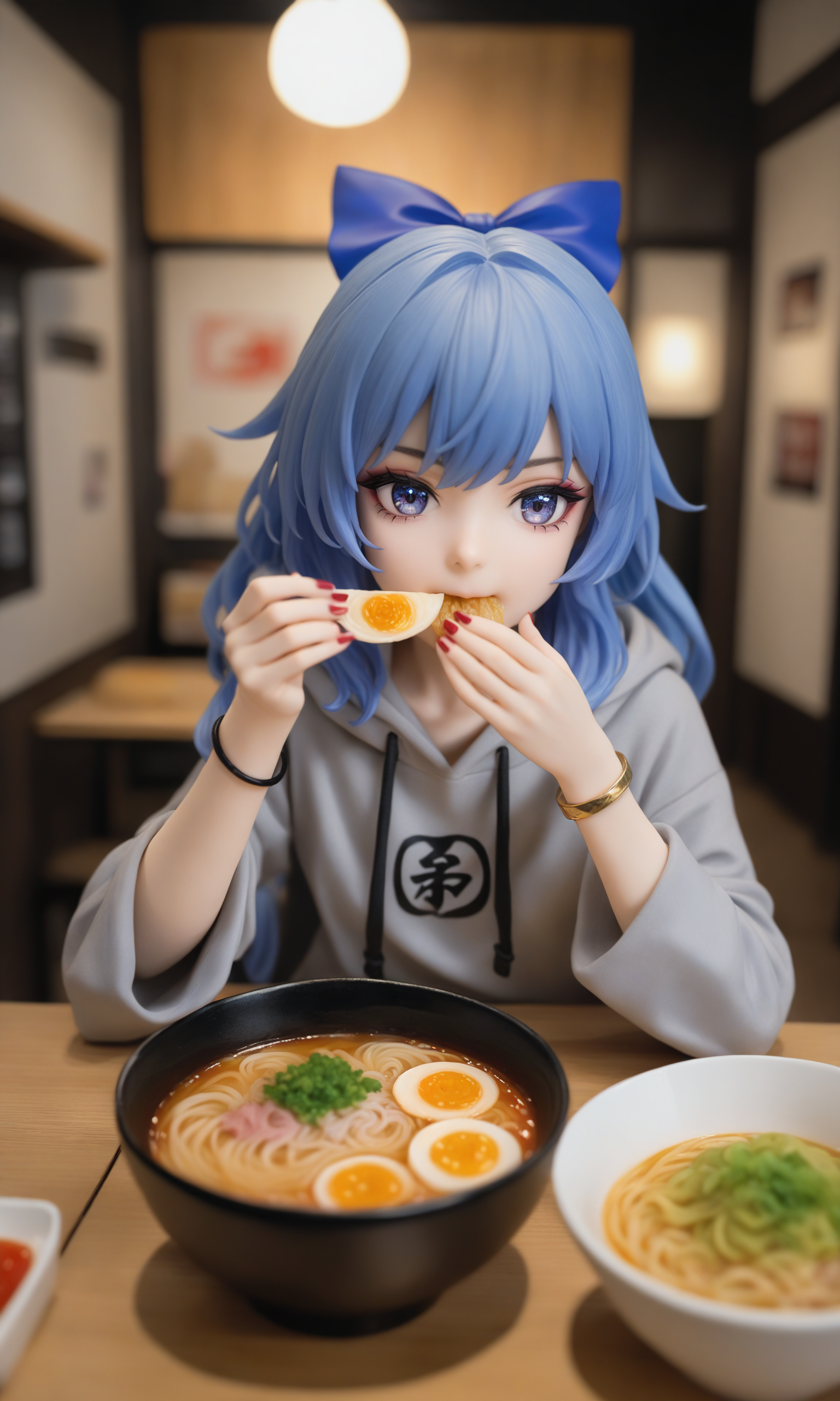08054-2502538614-best quality,masterpiece,realistic,_1girl, solo, yorigami shion, touhou, blue hair, blue eyes, blue hair bow, long hair, makeup,.png